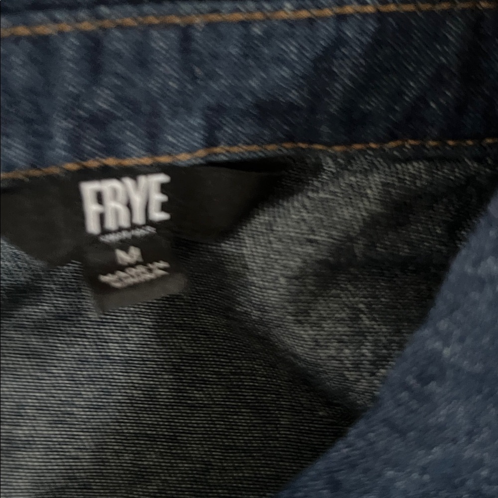 Frye Dark Blue Denim Button-Front Dress size medium - Picture 3 of 3